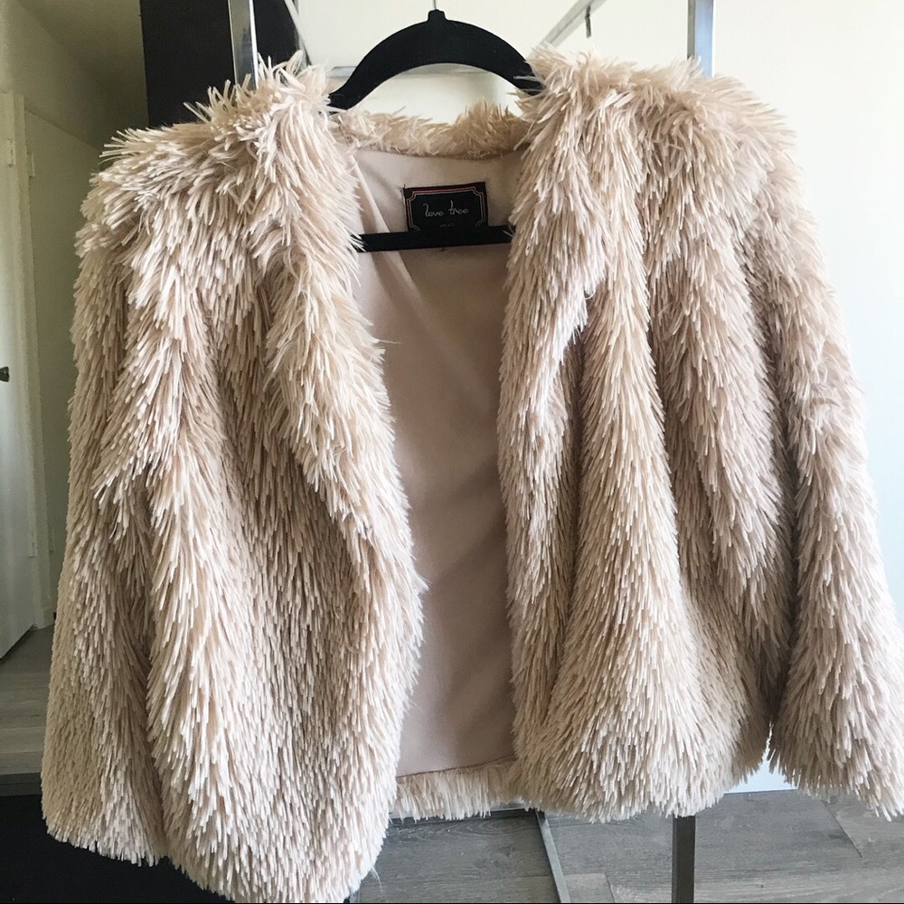 Pink fur coat